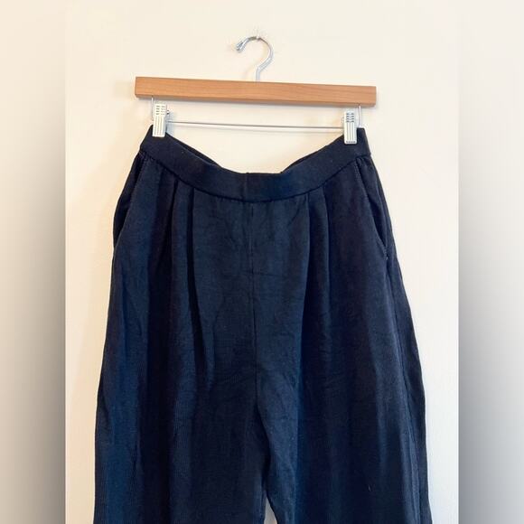 St. John Sanatana Knit Pleated Black Pants elastic waist pull on 10 wedding - Picture 3 of 11